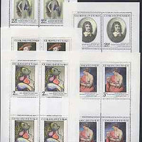 Czechoslovakia 1977 Paintings (12th series) set of 5 each in unmounted mint sheetlets of 4 plus 2 blank labels, SG 2375-79, Mi 2413-17