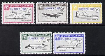 Guernsey - Alderney 1965 Europa overprint on Aircraft set of 5 unmounted mint Rosen CSA 46-50
