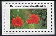 Bernera 1982 Flowers #11 (Poppy) imperf,deluxe sheet (£2 value) unmounted mint