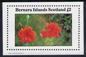 Bernera 1982 Flowers #11 (Poppy) imperf,deluxe sheet (£2 value) unmounted mint