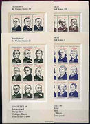 United States 1986 Ameripex Stamp Exhibition set of 4 sheetlets containing complete set of 36 Presidents unmounted mint SG MS 2223