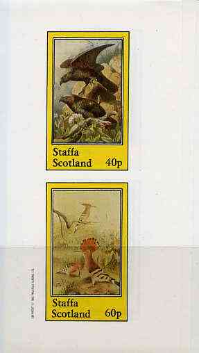 Staffa 1982 Birds #41 (Eagle & Hoopoe) imperf set of 2 values (40p & 60p) unmounted mint