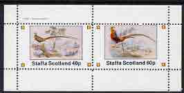 Staffa 1982 Birds #43 (Pheasants) perf set of 2 values (40p & 60p) unmounted mint