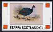 Staffa 1982 Birds #43 (Guinea Fowl) imperf souvenir sheet (£1 value) unmounted mint