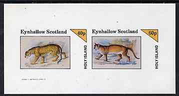 Eynhallow 1982 Wild Cats #2 imperf,set of 2 values (40p & 60p) unmounted mint
