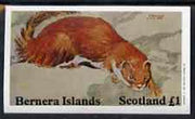 Bernera 1982 Animals imperf,souvenir sheet (£1 value Stoat) unmounted mint