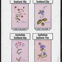 Eynhallow 1982 Flowers #11 imperf,set of 4 values (Scarlet Pimpernel, Speedwell, etc) unmounted mint