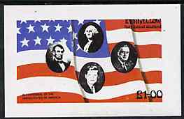 Eynhallow 1976 USA Bicentenary (US Presidents & Flag) imperf souvenir sheet unmounted mint