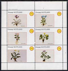 Grunay 1982 Flowers #01 (Oxytropia Ballis, etc) perf set of 6 (15p to 75p) unmounted mint