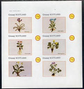Grunay 1982 Flowers #01 (Oxytropia Ballis, etc) imperf set of 6 (15p to 75p) unmounted mint