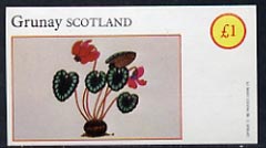 Grunay 1982 Flowers #01 imperf souvenir sheet (£1 value) unmounted mint