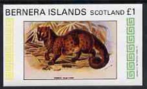 Bernera 1982 Common Palm Civet imperf souvenir sheet (£1 value) unmounted mint