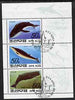 North Korea 1992 Whales & Dolphins sheetlet #2 containing 3 values fine cto used, SG N3211-13