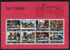 Surf Island Motor Bikes perf sheetlet containing complete set of 8 (red border) unmounted mint