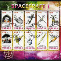 Rwanda 2010 Spacecraft #01 perf sheetlet containing 10 values fine cto used
