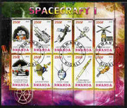 Rwanda 2010 Spacecraft #01 perf sheetlet containing 10 values fine cto used