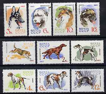 Russia 1965 Hunting & Service Dogs set of 10 unmounted mint, SG 3093-3104, Mi 3020-29*