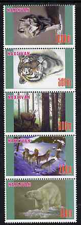 Naxcivan Republic 1997 Wild Animals unmounted mint perf strip of 5 values complete