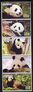 Naxcivan Republic 1997 Pandas unmounted mint perf strip of 5 values complete