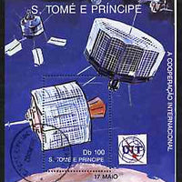 St Thomas & Prince Islands 1989 Communications 50Db m/sheet (Early Bird) very fine cto used Mi BL 221