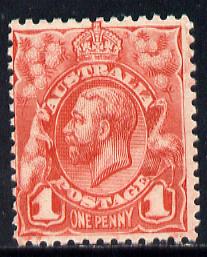 Australia 1913-14 KG5 Head 1d red unmounted mint SG 17
