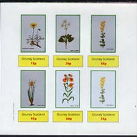 Grunay 1982 Flowers #02 (Chrysantenum, Crocus, etc) imperf set of 6 (15p to 75p) unmounted mint