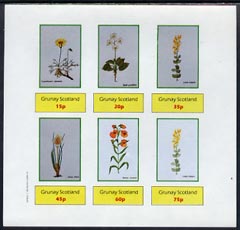 Grunay 1982 Flowers #02 (Chrysantenum, Crocus, etc) imperf set of 6 (15p to 75p) unmounted mint