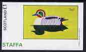 Staffa 1982 Teal Duck imperf,souvenir sheet (£1 value) unmounted mint
