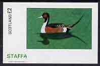Staffa 1982 Pintail Duck imperf,deluxe sheet (£2 value) unmounted mint