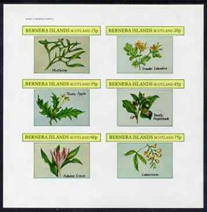 Bernera 1982 Plants #2 (Mistletoe, Thorn Apple, etc) imperf set of 6 values (15p to 75p) unmounted mint