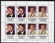 Staffa 1977 Carter/Mondale Inauguration perf sheetlet containing 8 x 20p values (2 diff x 4 of each) unmounted mint