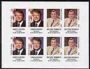 Staffa 1977 Carter/Mondale Inauguration imperf sheetlet containing 8 x 20p values (2 diff x 4 of each) unmounted mint