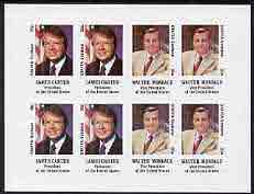 Staffa 1977 Carter/Mondale Inauguration imperf sheetlet containing 8 x 20p values (2 diff x 4 of each) unmounted mint