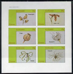 Grunay 1982 Flower Seeds (Snapdragon, Iris, Poppy, etc) imperf set of 6 (15p to 75p) unmounted mint