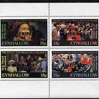 Eynhallow 1986 Queen's 60th Birthday perf set of 4 (10p, 12p, 18p & 35p) opt'd AMERIPEX '86 in black unmounted mint