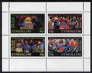 Eynhallow 1986 Queen's 60th Birthday perf set of 4 (10p, 12p, 18p & 35p) opt'd AMERIPEX '86 in blue unmounted mint