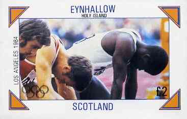 Eynhallow 1984 Los Angeles Olympic Games (Running) imperf deluxe sheet (£2 value) unmounted mint