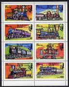 Iso - Sweden 1976 Locomotives (USA Bicentenary) perf,set of 8 values (20 to 400),opt'd First Man on the Moon in red unmounted mint