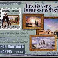 Comoro Islands 2009 The Impressionists - Johan Barthold Jongkind perf sheetlet containing 5 values unmounted mint