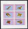 Bernera 1982 Kites (Centipede Kite, Box Kite, etc) imperf set of 6 values (15p to 75p) unmounted mint
