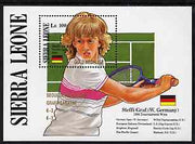 Sierra Leone 1988 Steffi Graf's Grand Slam Tennis Victories unmounted mint m/sheet opt'd 'Seoul Olympics - Graf v Sabatini' in gold, SG MS 1193