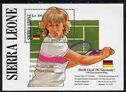 Sierra Leone 1988 Steffi Graf's Grand Slam Tennis Victories unmounted mint m/sheet opt'd 'Wimbledon - Graf v Navratilova' in gold, SG MS 1193