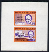 Davaar Island 1966 Churchill imperf m/sheet (3d & 2s6d) with Moon Landing overprint unmounted mint