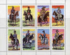 Nagaland 1976 USA Bicentenary (Military Uniforms - On Horseback) complete perf,set of 8 values opt'd First Man on the Moon in black unmounted mint