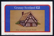Grunay 1982 Architecture (14th Cent Cruck House) imperf deluxe sheet (£2 value) unmounted mint
