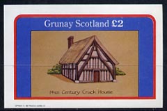 Grunay 1982 Architecture (14th Cent Cruck House) imperf deluxe sheet (£2 value) unmounted mint