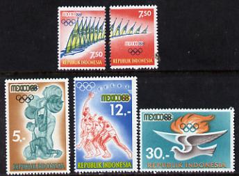 Indonesia 1968 Olympic Games set of 5 unmounted mint SG 1209-13*