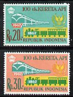 Indonesia 1968 Railway Centenary set of 2 unmounted mint SG 1193-94*