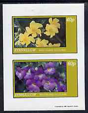 Eynhallow 1981 Flowers #04 imperf,set of 2 values (40p & 60p values) unmounted mint