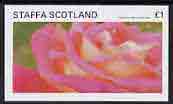 Staffa 1981 Roses #3 imperf souvenir sheet (£1 value) unmounted mint